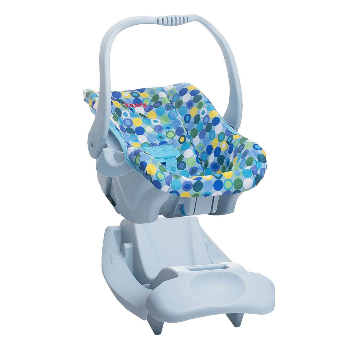 Joovy Pretend Play Children Rocker or Car Seat with Harness, Blue Dot (Open Box)