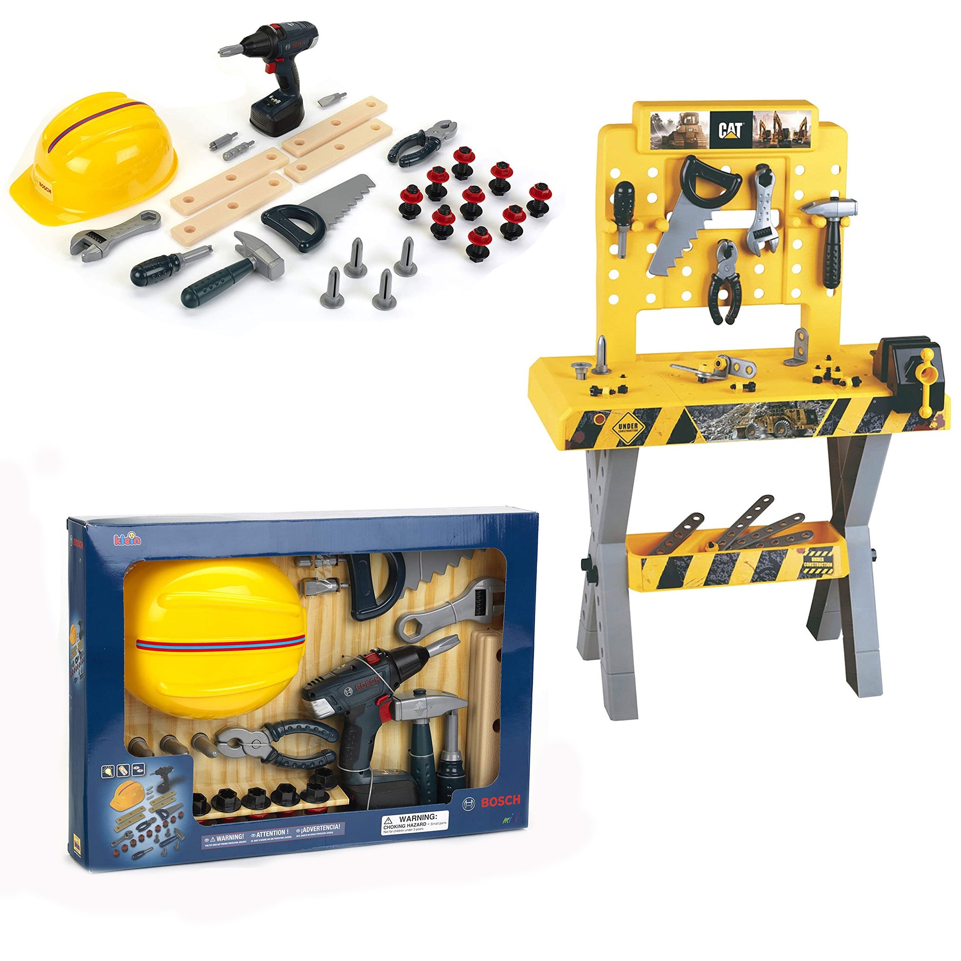 Theo Klein Bosch Kids Toy Toolset Bundle with Safety Accessories and Workbench