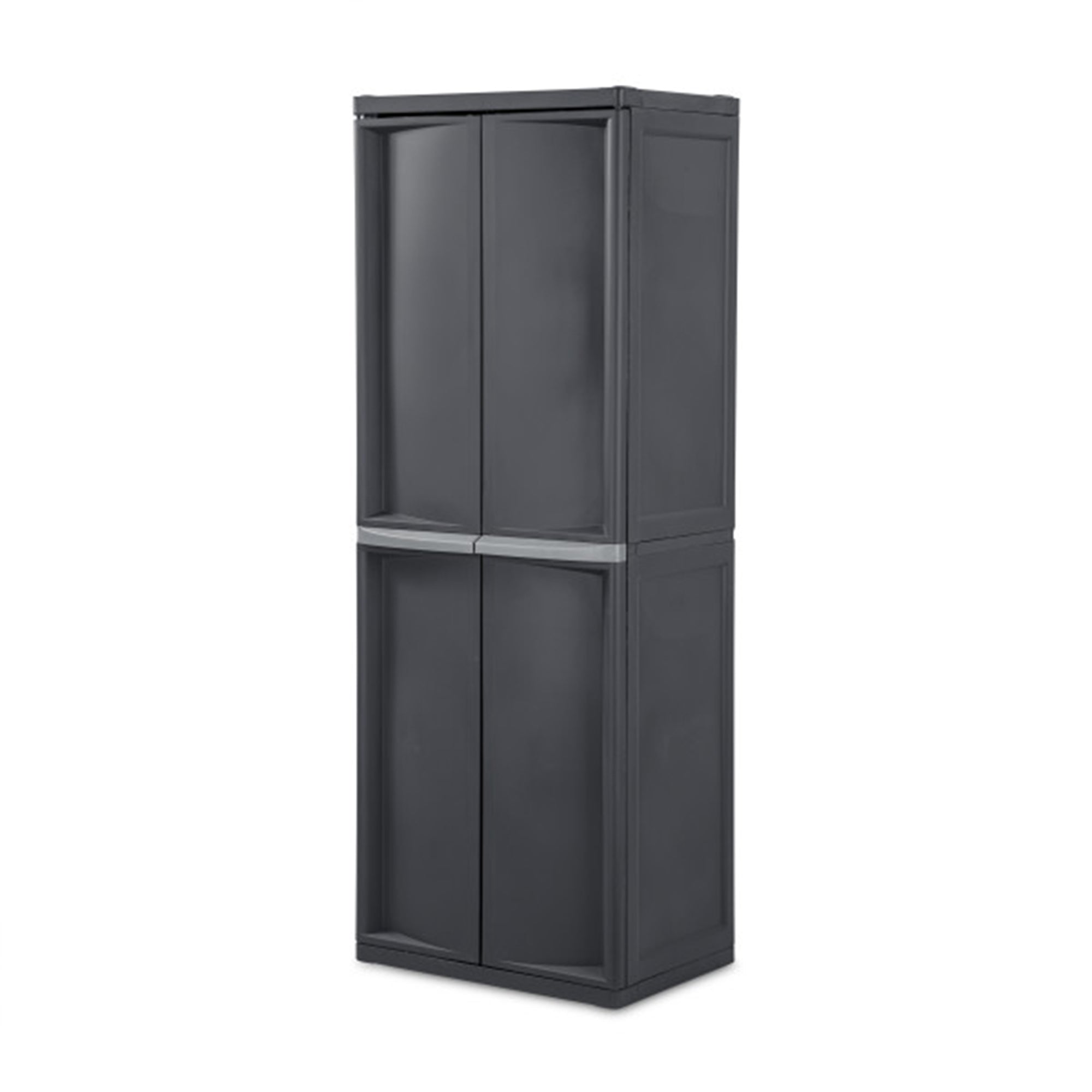 Sterilite Adjustable 4-Shelf Storage Cabinet With Doors, Gray | 01423V01 - VMInnovations