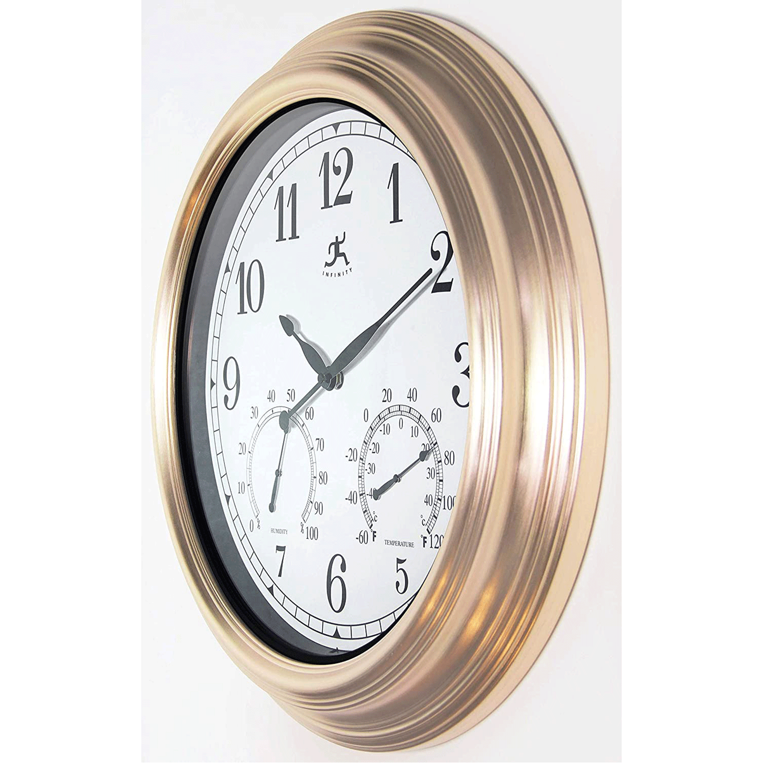 Infinity Instruments Churchill Round Indoor/Outdoor 18.5 Inch Wall Clock, (Used) - VMInnovations