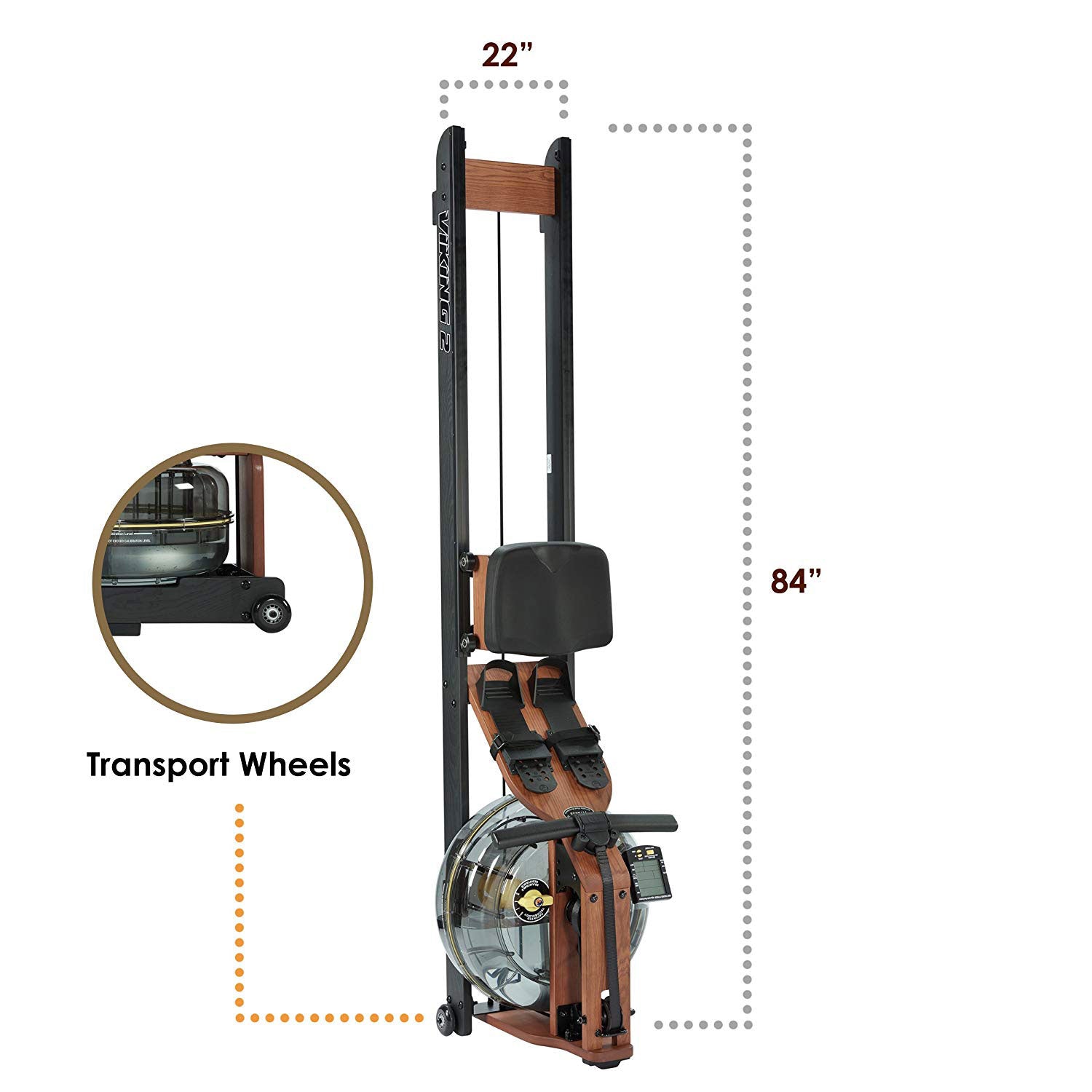 First Degree Fitness Black Reserve Rowing Machine, Black/Brown (Open Box)