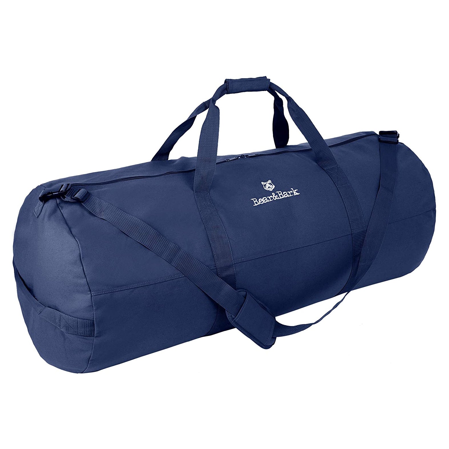 Bear&Bark 46 x 20 Inch Military Travel Duffel Bag with Strap, Blue (Open Box)