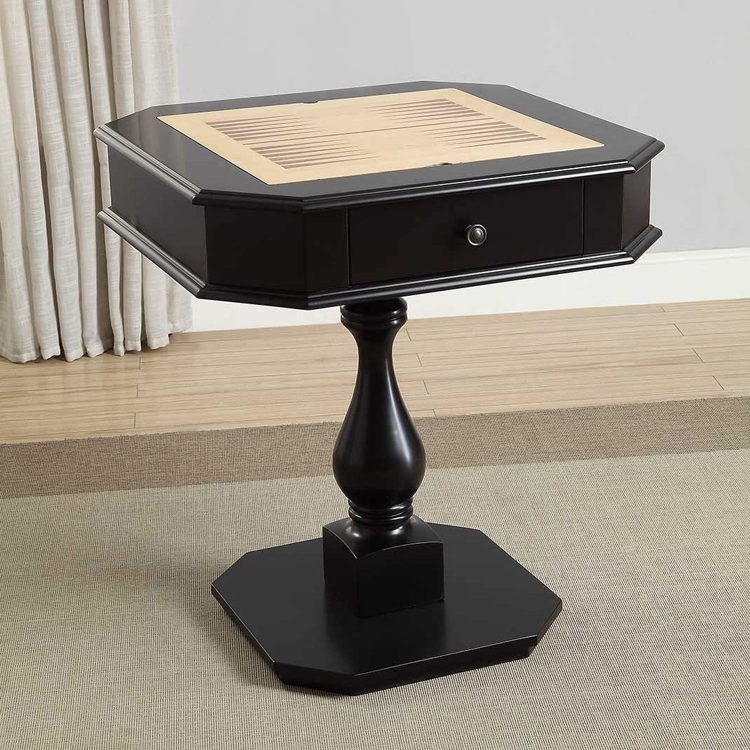 ACME Square Wooden Bishop Side Game Table w/ Reversible Game Board (For Parts)