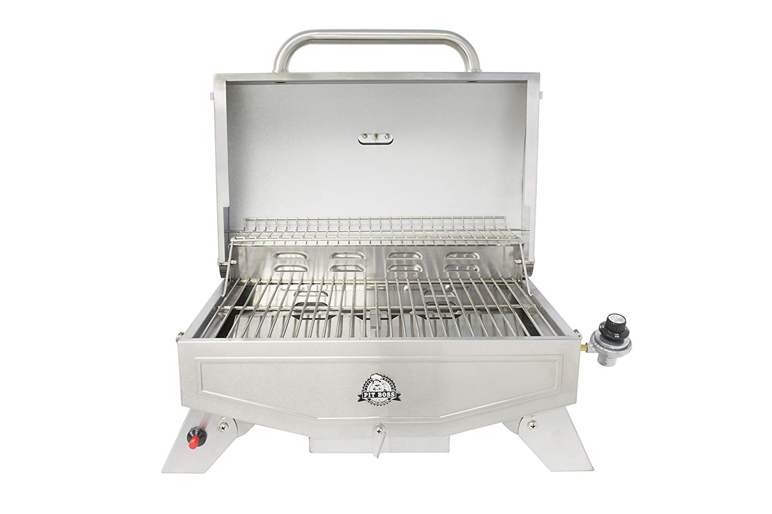 Pit Boss Grills Stainless Steel Portable 2 Rack 1 Burner Propane Gas Grill