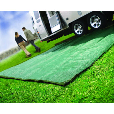 Camco 42880 Reversible 6 Foot by 9 Foot Outdoor RV Awning Leisure Mat Pad, Green