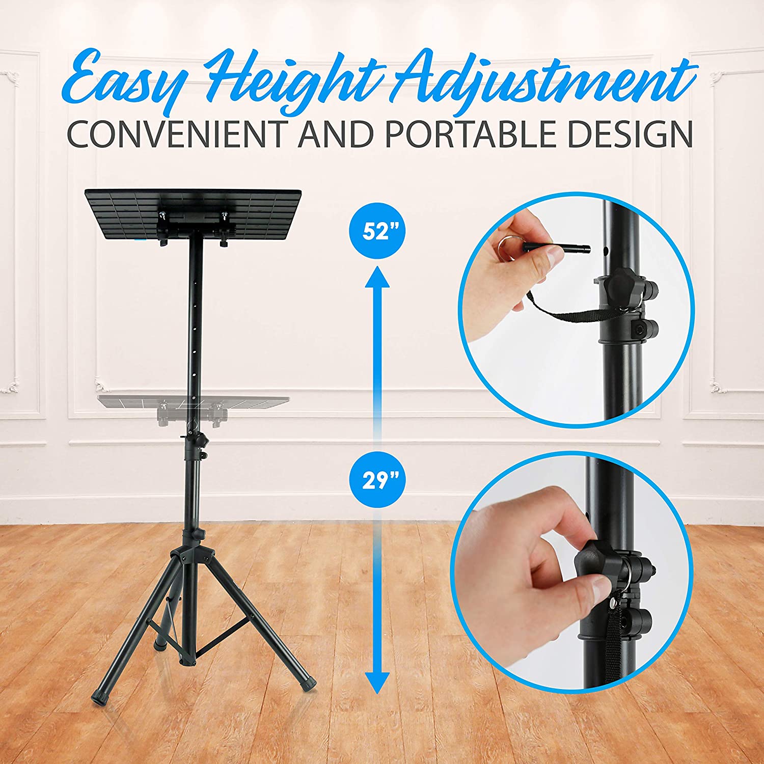 Pyle PLPTS4 Pro Universal Adjustable Laptop Computer Studio DJ Mount Stand - VMInnovations