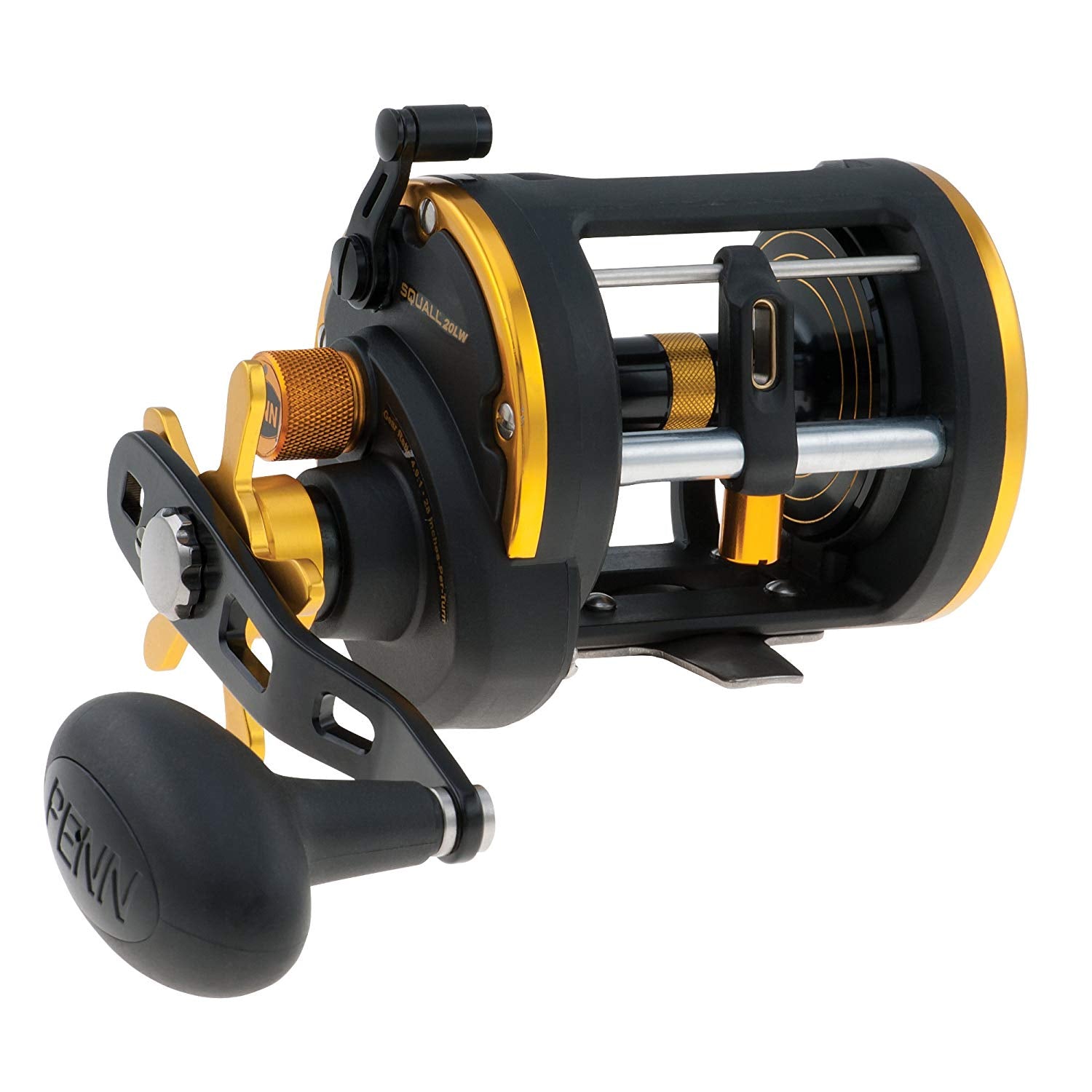 Penn Squall Levelwind Saltwater Fish Trolling Fishing Reel, Black (Refurbished)