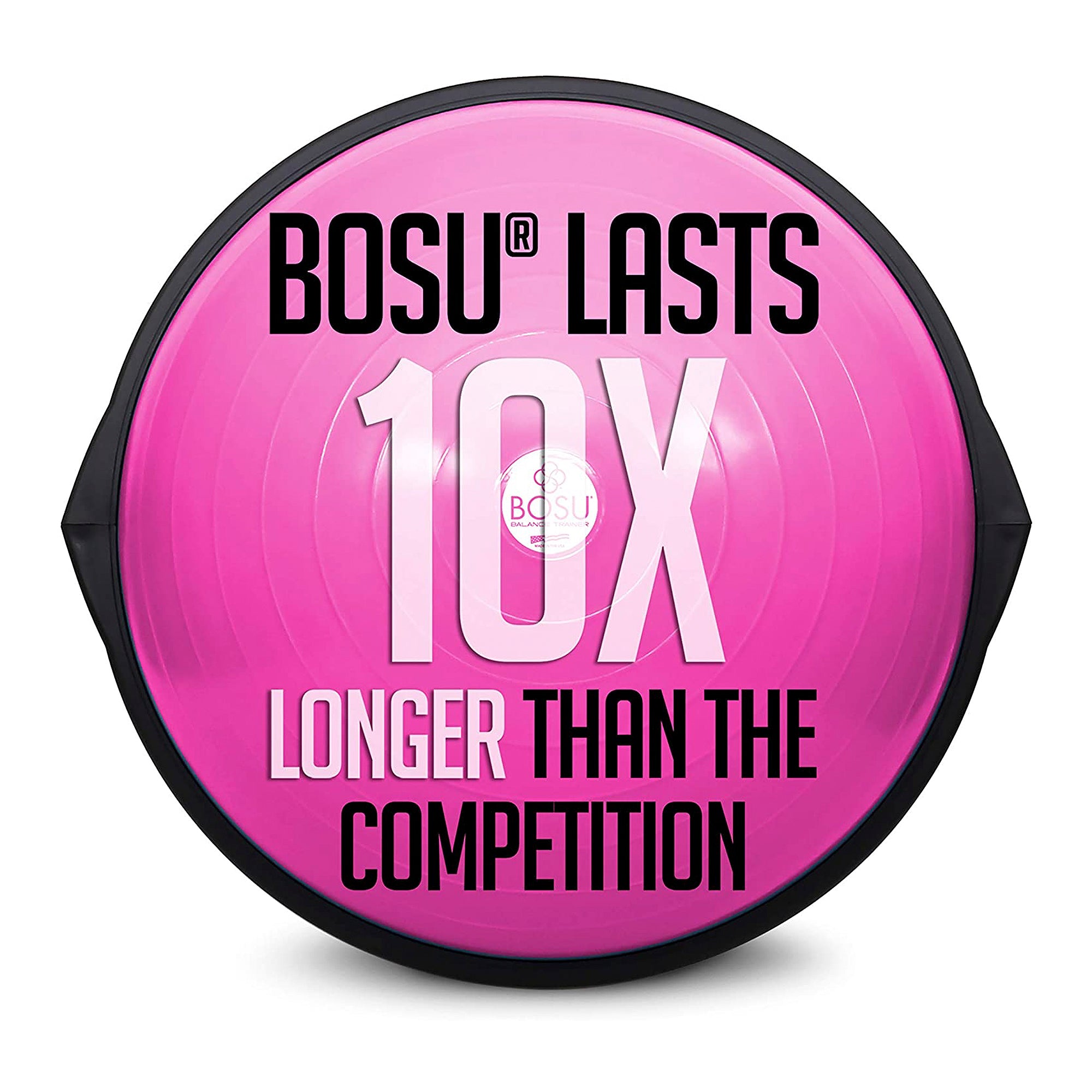 Bosu Home Multi Functional Home Gym 25 Inch Balance Strength Trainer Ball, Pink - VMInnovations