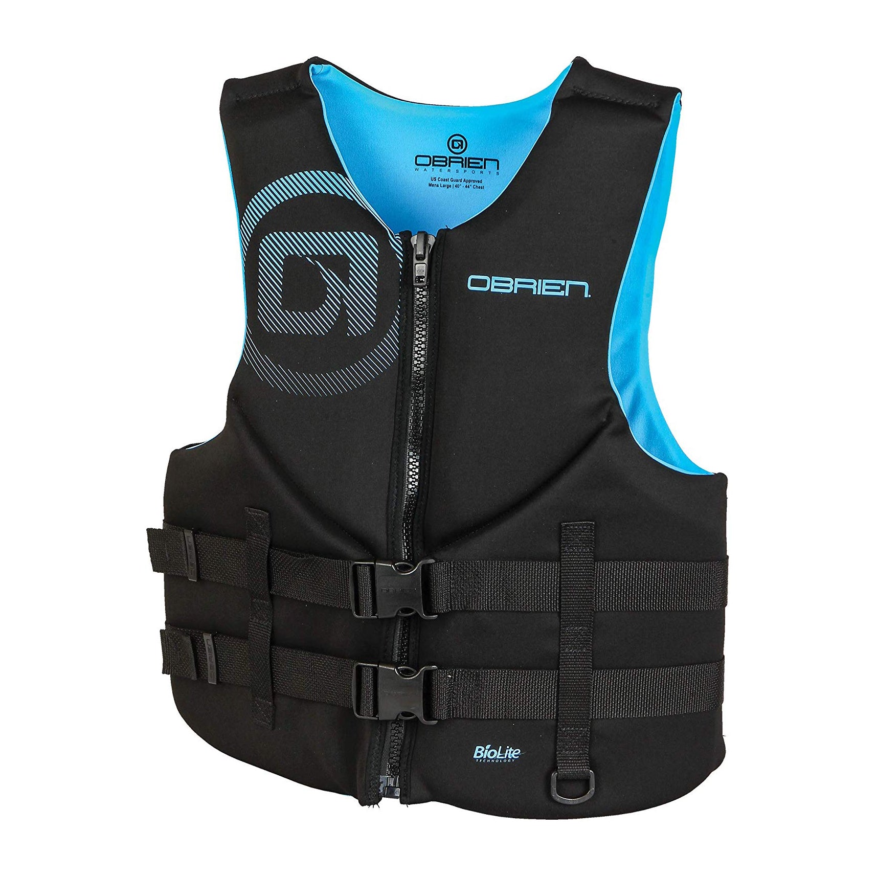 O'Brien Watersports Traditional Men Lightweight Safe Life Jacket, Cyan, Size SM