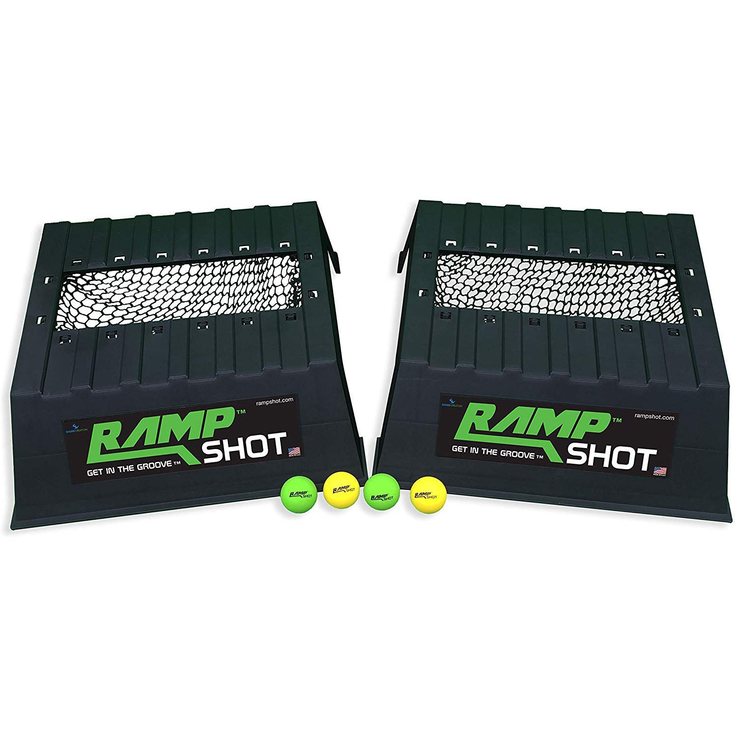 RampShot Cornhole Family Game Set w/ 2 Ramps, 4 Balls, 2 Nets (Open Box)