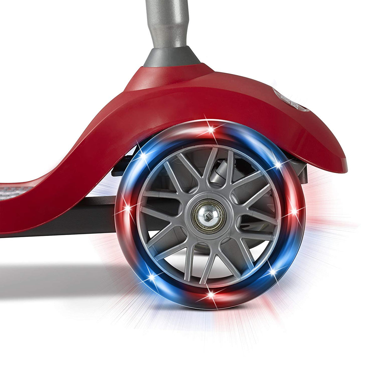Radio Flyer Lean 'N Glide Kids 3-Wheel Scooter with Light Up Wheels, Red (Used)