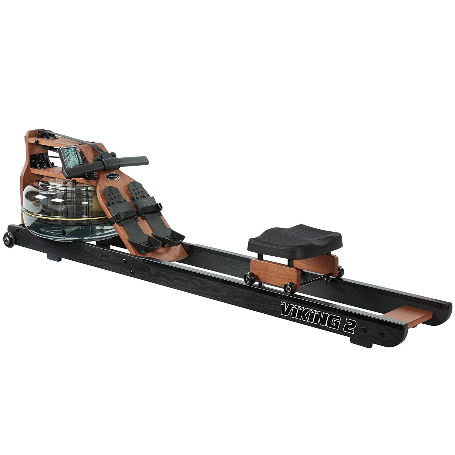 First Degree Fitness Viking II Black Reserve Indoor Rowing Machine, Black/Brown