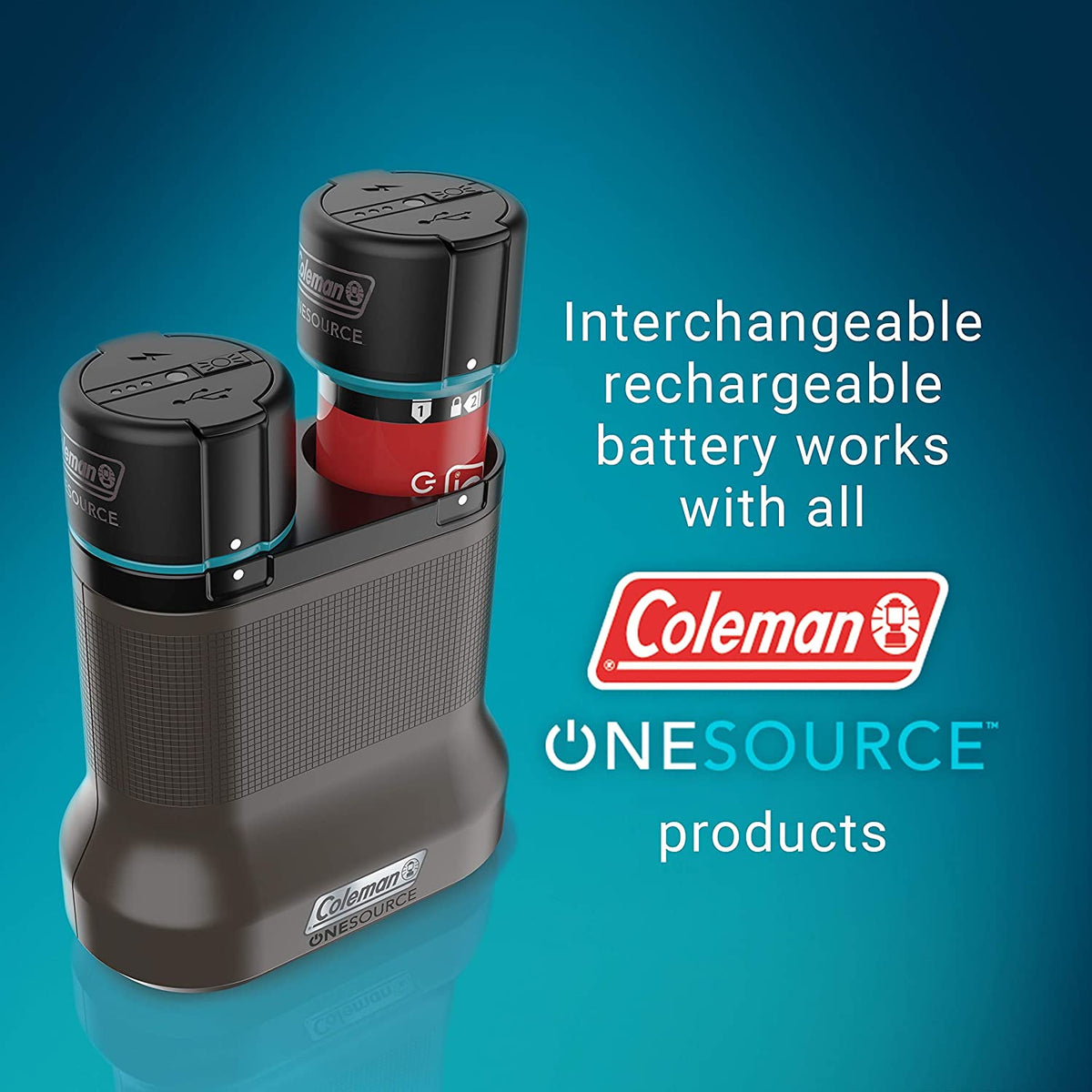 Coleman OneSource Rechargeable Lithium Ion Battery Quick Charging Camping System