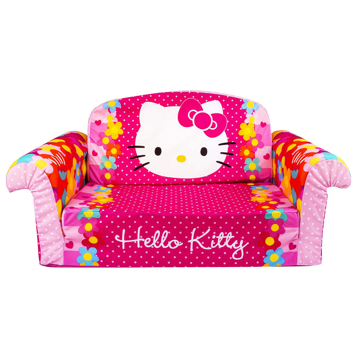 Marshmallow Furniture Children's 2 in 1 Flip Open Foam Kids Sofa, Hello Kitty - VMInnovations