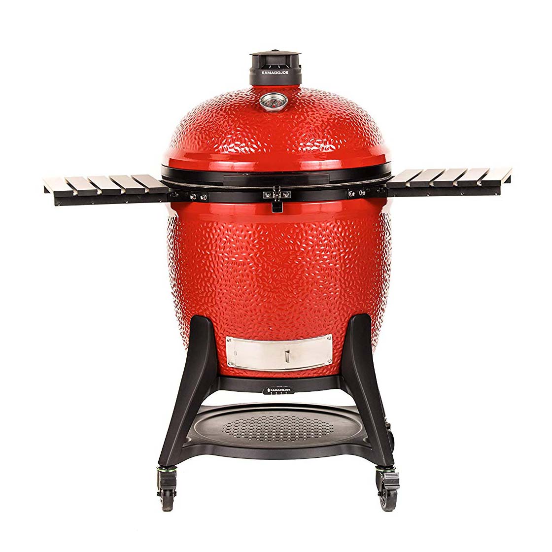 Kamado Joe BJ24NRHCI Big Joe III 24 In. Portable BBQ Ceramic Charcoal Grill, Red - VMInnovations