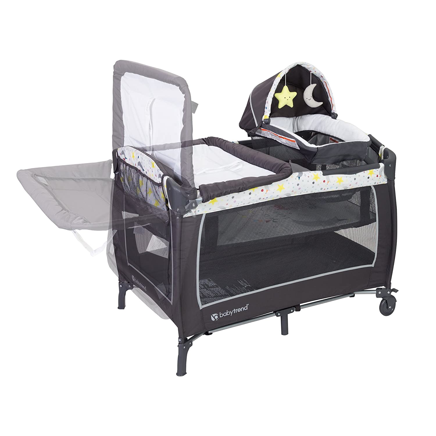 Baby Trend Lil Snooze Deluxe 2 Nursery Center with Changing Table, Twinkle Moon - VMInnovations