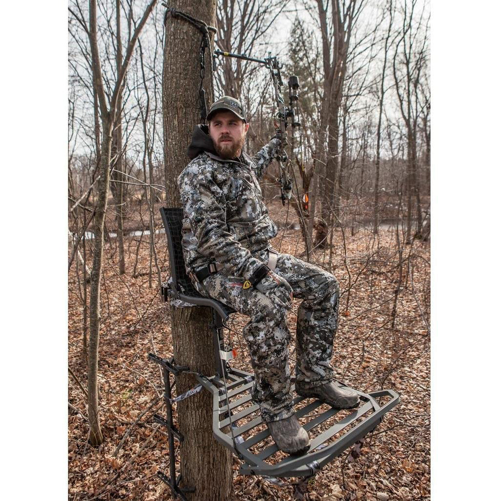 Hawk Helium Kickback LVL Hang-On Tree Stand with Leg Extension Footrest (2 Pack) - VMInnovations