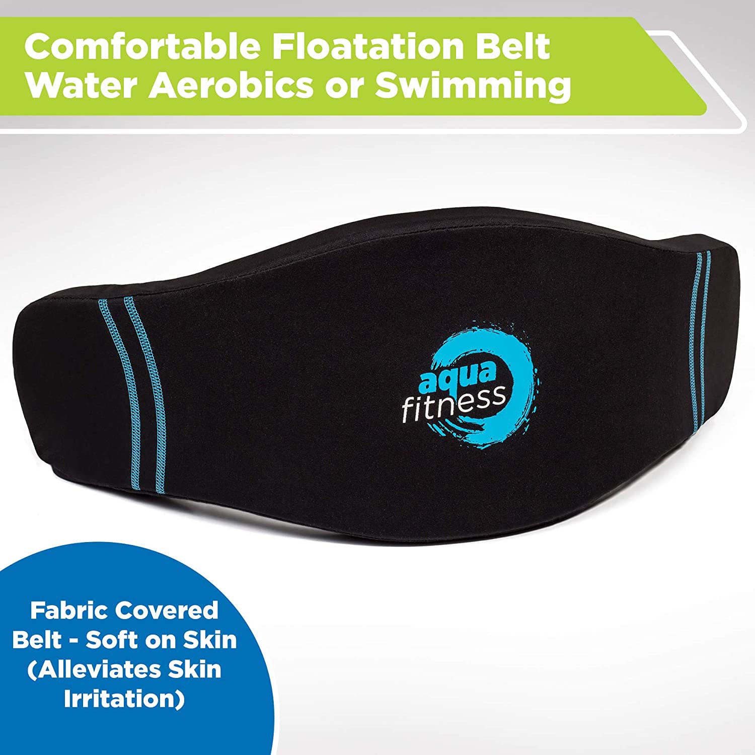Aqua Fitness Deluxe Fitness Training Flotation Belt Bundle w/ Blue Pool Lounger