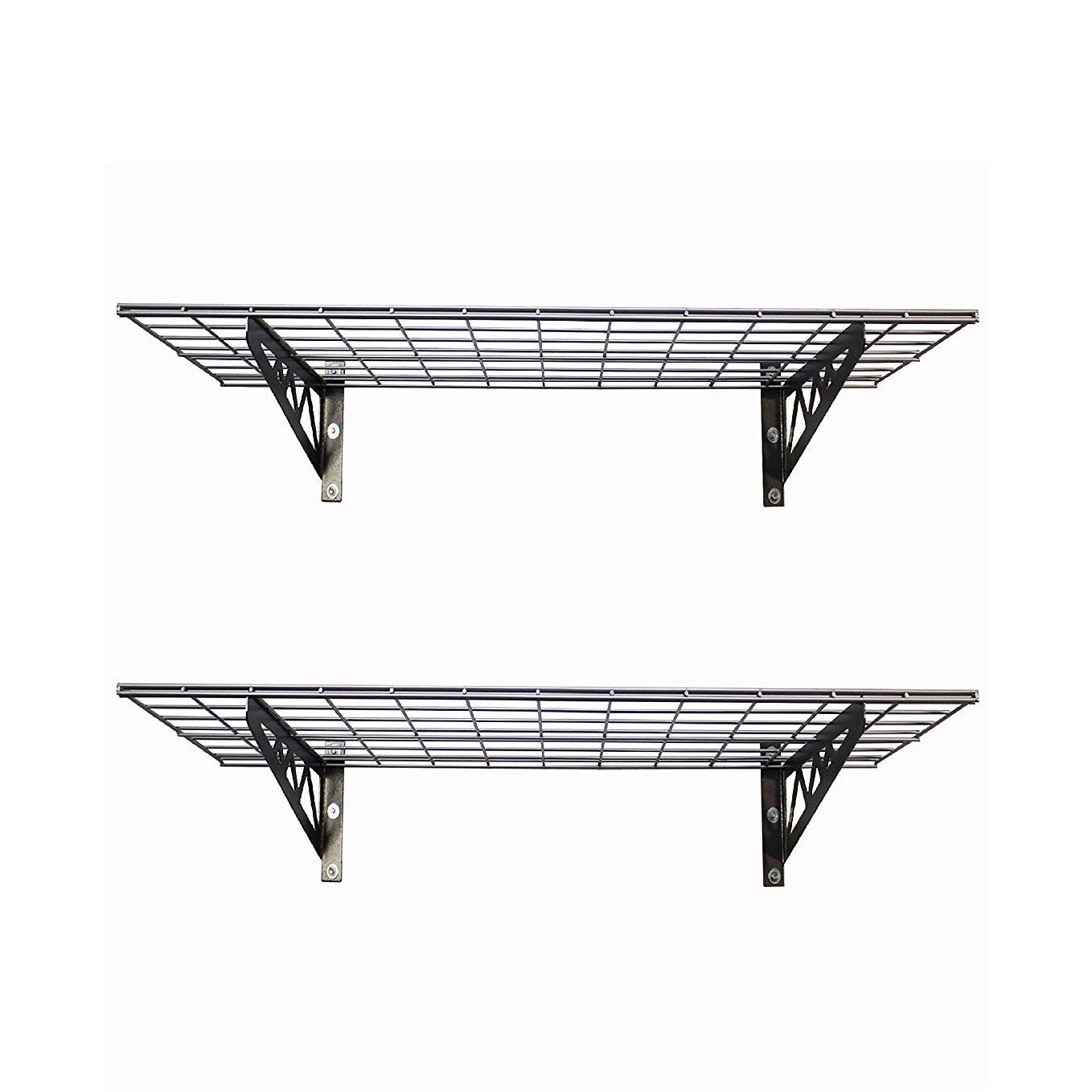 SafeRacks 18x36" Garage Shelf 2-Pack w/ Bike Hooks & 18ct Accessory Hook Package - VMInnovations