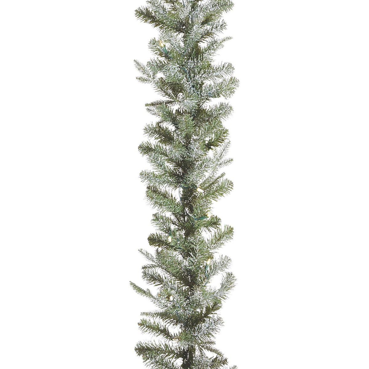 NOMA 9' Pre-Lit Flocked Frosted Fir Garland w/35 Warm White Lights(Used) - VMInnovations