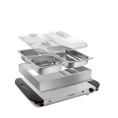 Chefman 3 Pan Buffet Server Plus Warming Tray w/ Temperature Controls (Open Box)