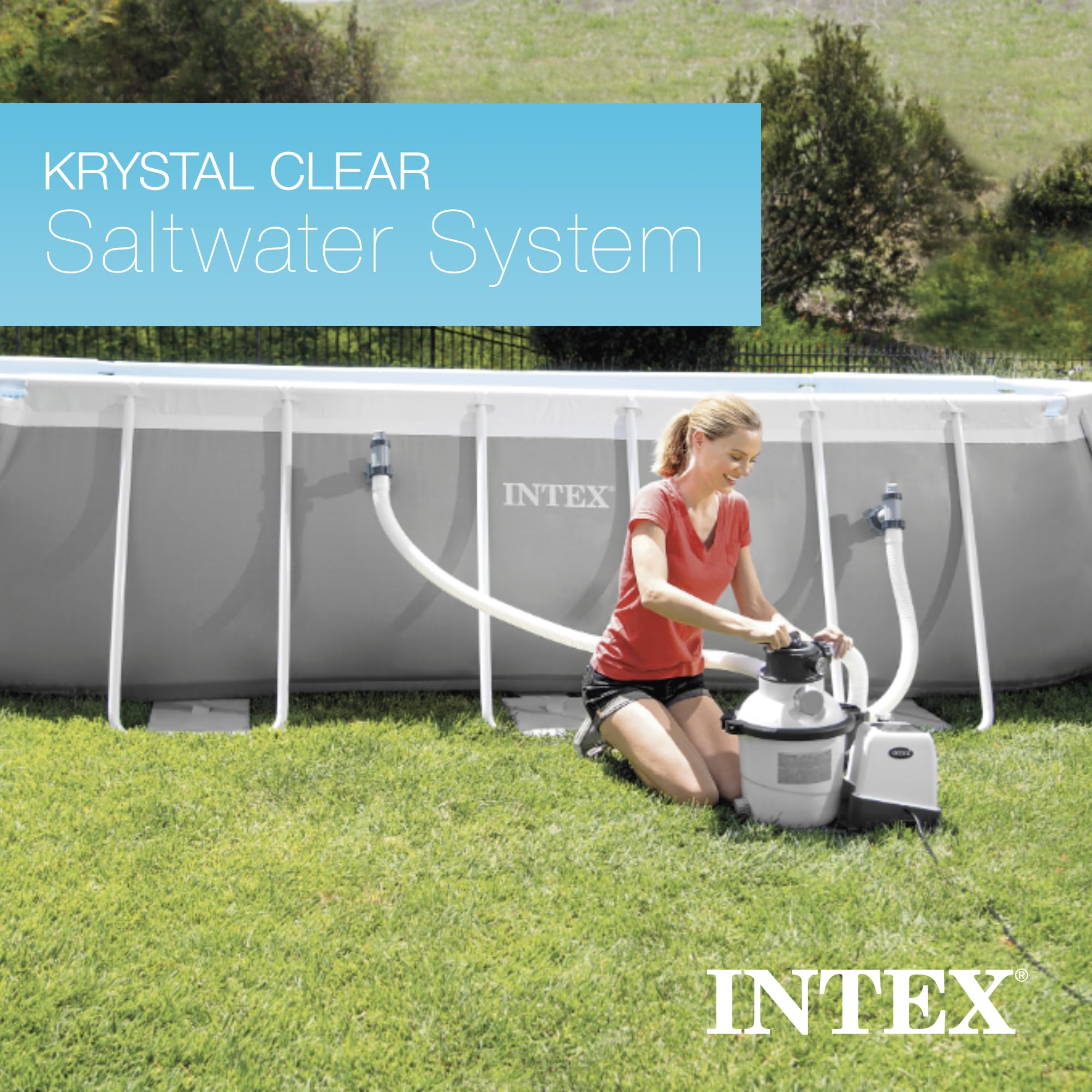 Intex Krystal Clear 1600GPH Sand Filter Pump & OptiFlow Premium Pool Filter Sand
