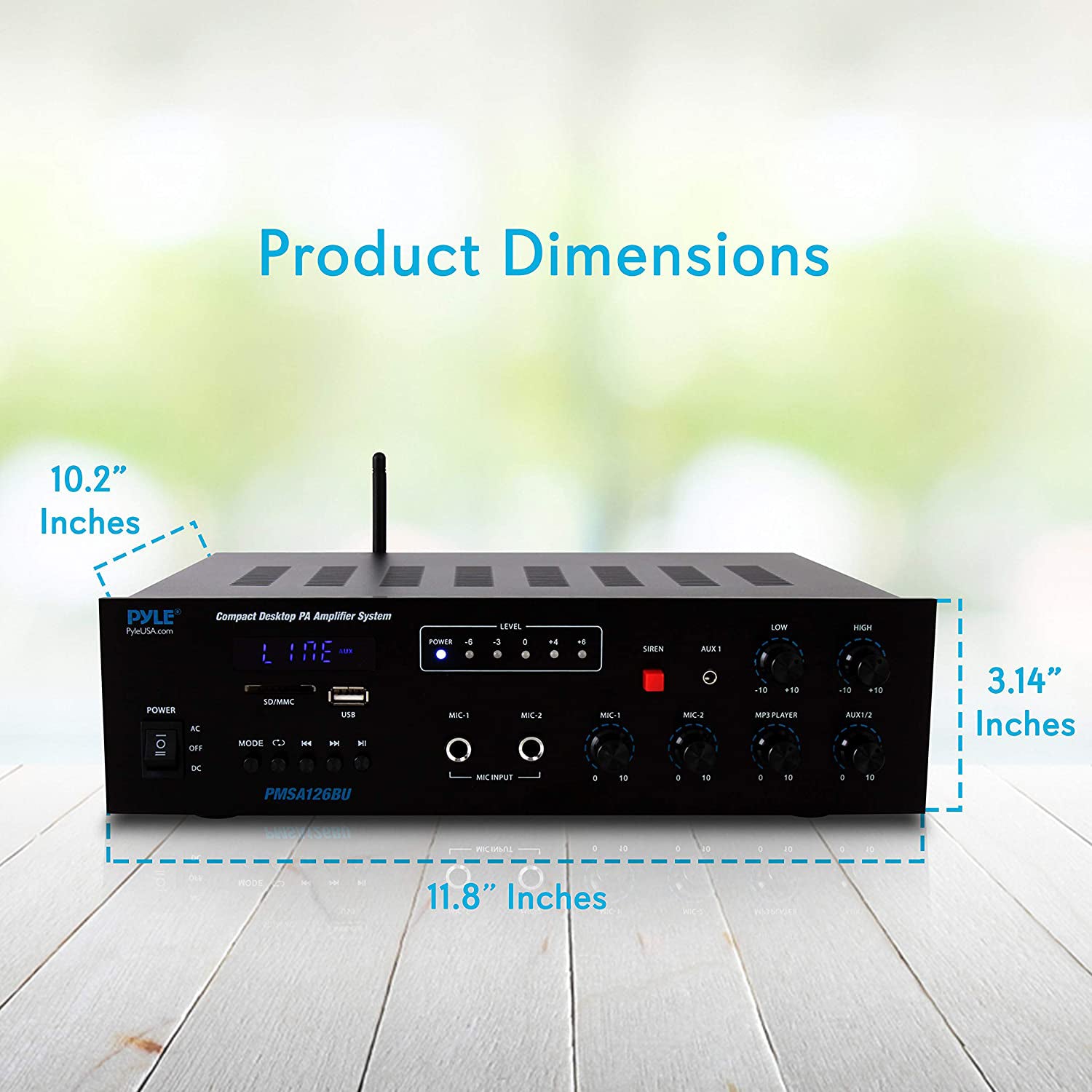 Pyle Bluetooth PA Public Address Speaker Microphone Digital Receiver Amplifier - VMInnovations