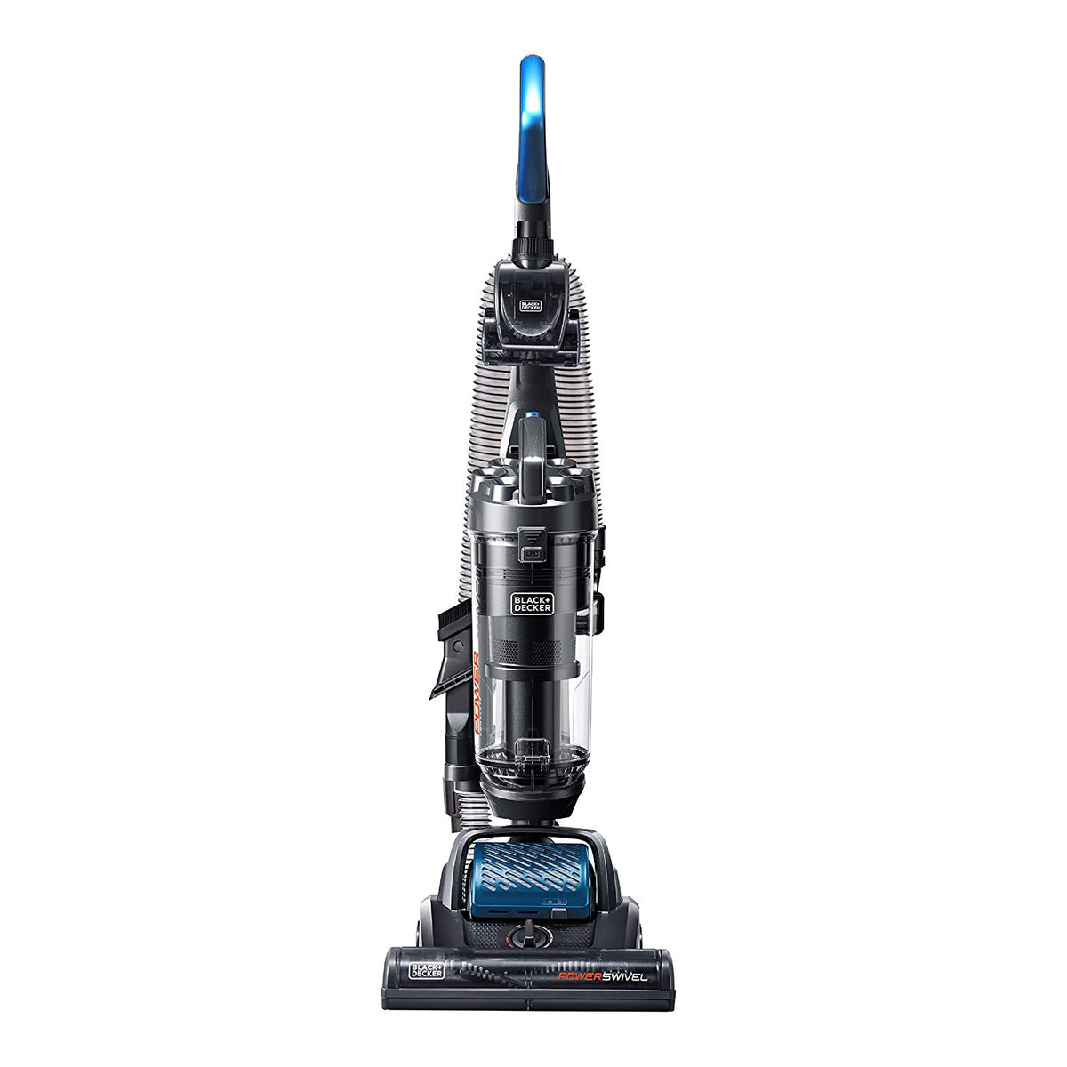 Black and Decker POWERSWIVEL Lightweight Bagless Upright Vacuum, Blue (Open Box)
