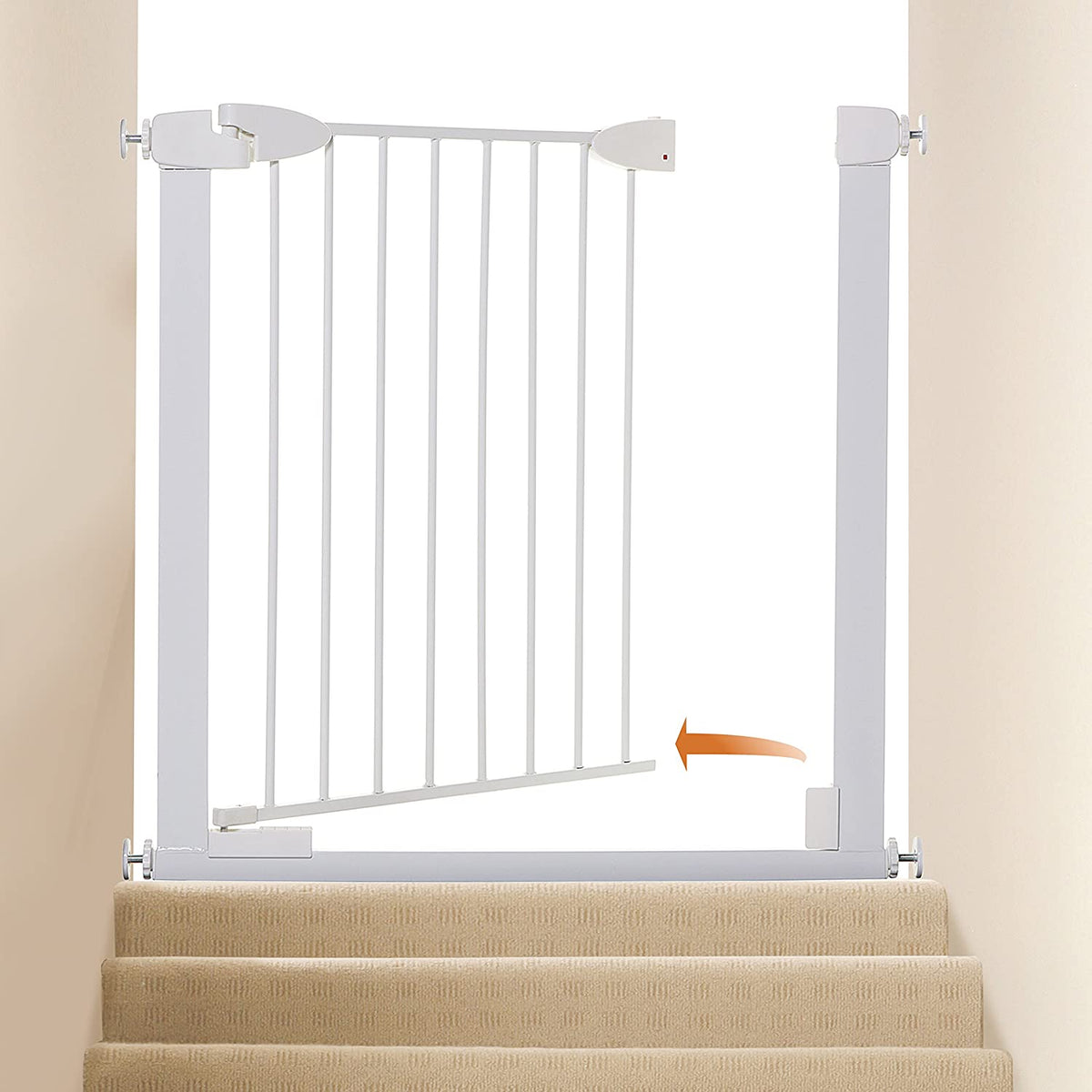 Dreambaby Boston Extra Tall Auto Close Baby Gate with EZY Check Indicator, White - VMInnovations