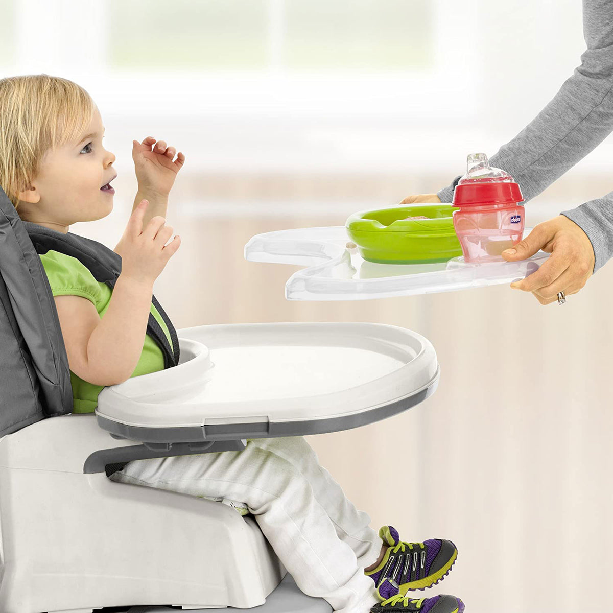 Chicco Stack 3 in 1 Transformable & Portable Highchair, Booster, & Stool, Nordic - VMInnovations