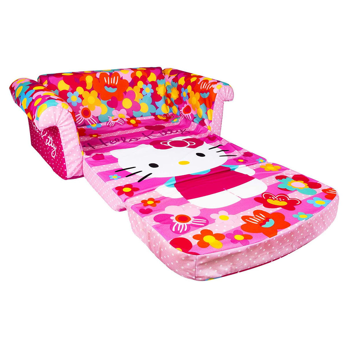 Marshmallow Furniture Children's 2 in 1 Flip Open Foam Kids Sofa, Hello Kitty - VMInnovations