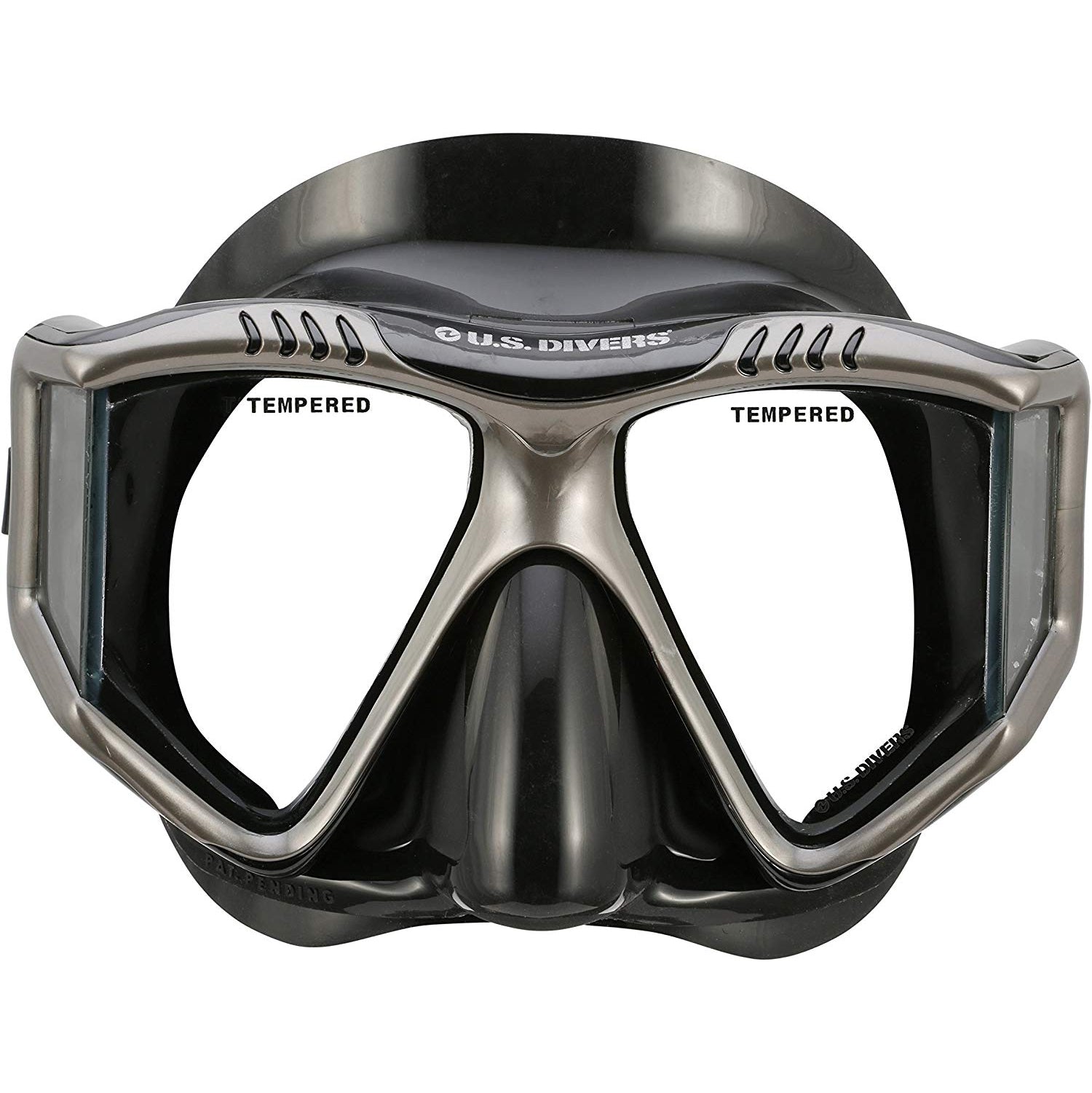 U.S. Divers Lux Purge Grenada LX Snorkel Mask with GoPro Mount, Gun Metal (Used)