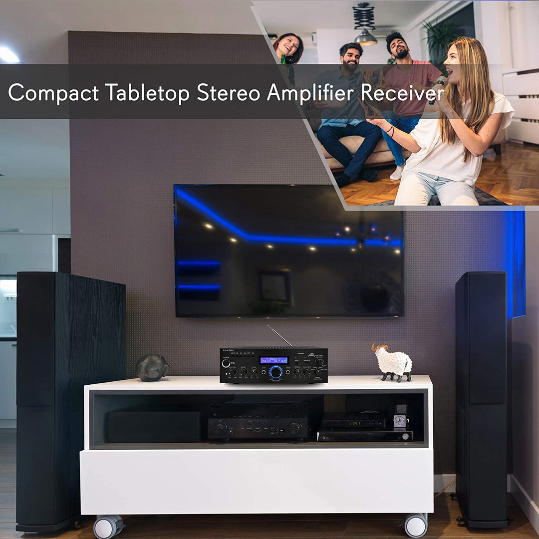 Pyle Home 200 Watt AM/FM AUX/USB Bluetooth Stereo Amplifier System (Open Box) - VMInnovations