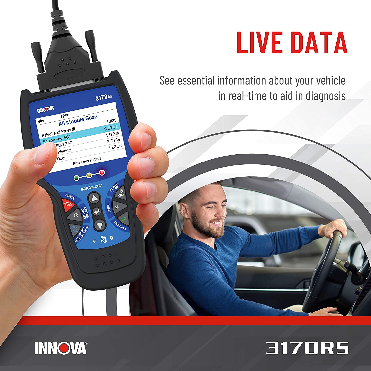 INNOVA 3170RS FixAssist Bluetooth Code Reader Vehicle Diagnostic Scanner Tool