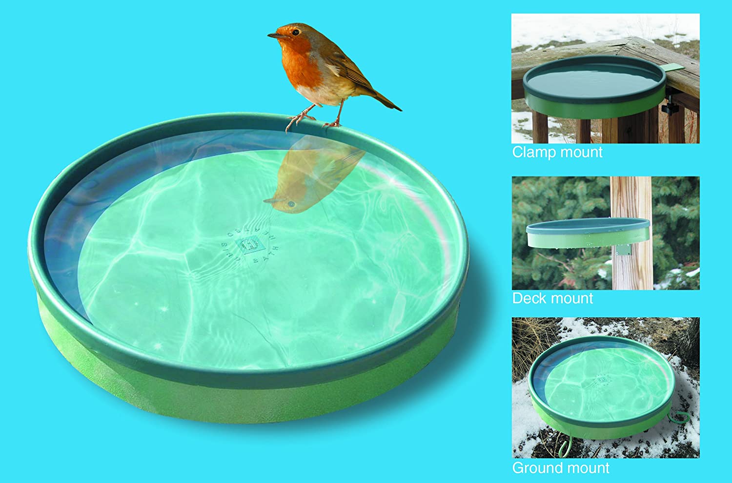 Farm Innovators All Seasons 3 In 1 Outdoor Heated Birdbath, 75 W, Green (Used) - VMInnovations