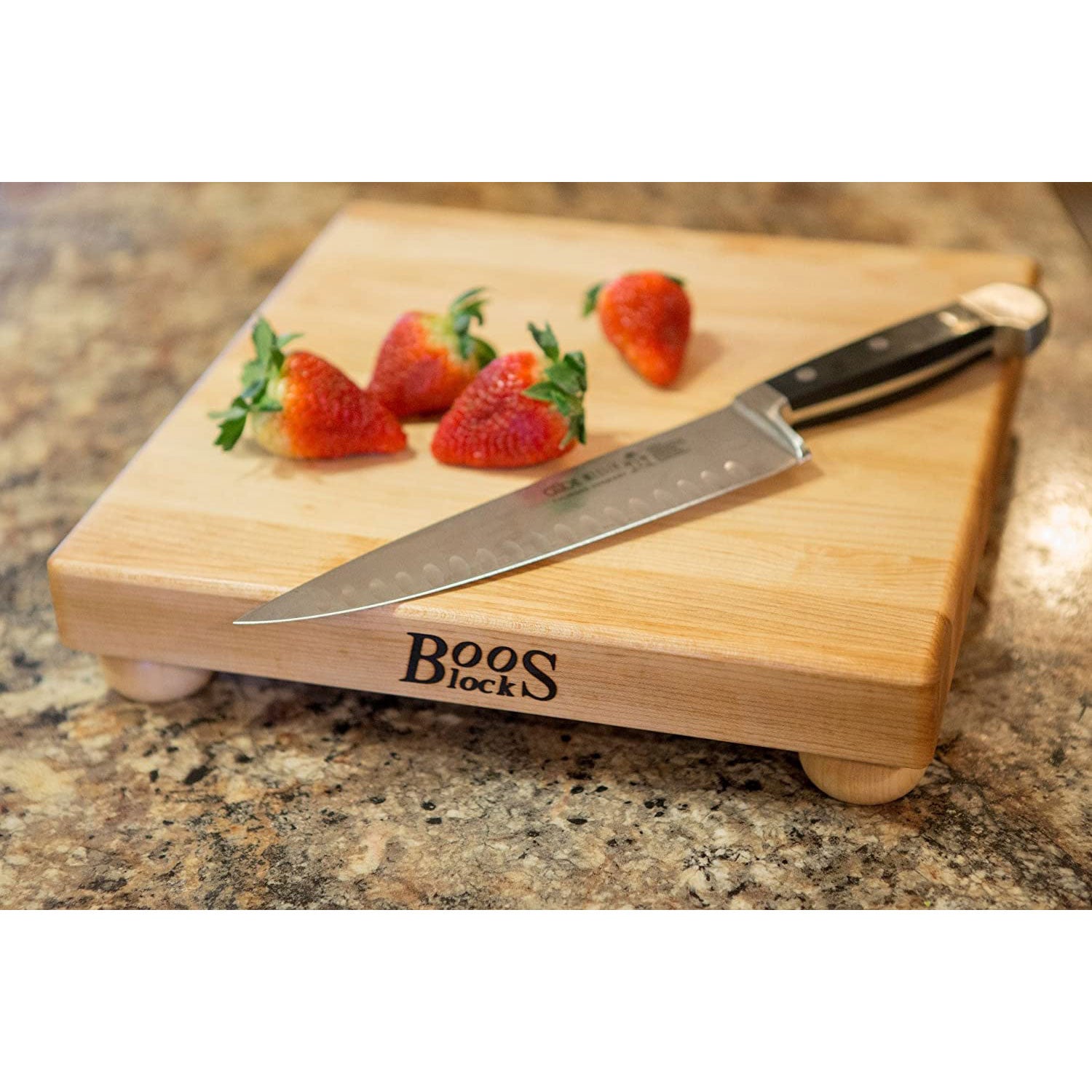 John Boos Maple Wood 12 Inch Cutting Board with Feet & Care Cream, 5 Oz (3 Pack)