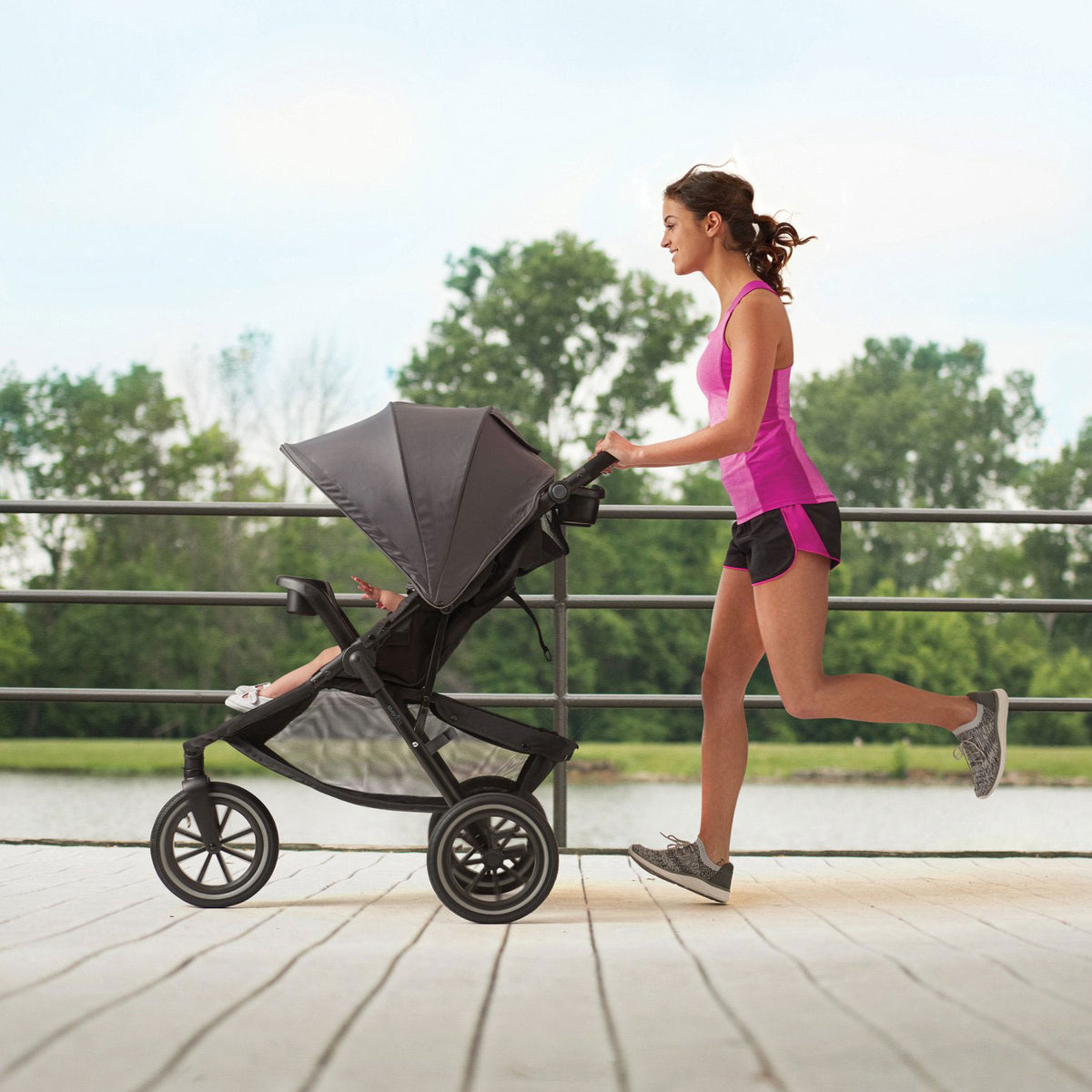 Evenflo Folio3 Stroller System w/ LiteMax Seat, Gray and 2 SafeMax Bases, Black