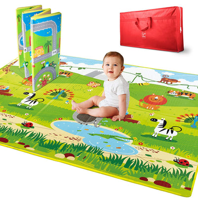 Hape E8372 5' x 5' Large 2 Sided Baby Activity Foam Foldable Play Mat (Used)