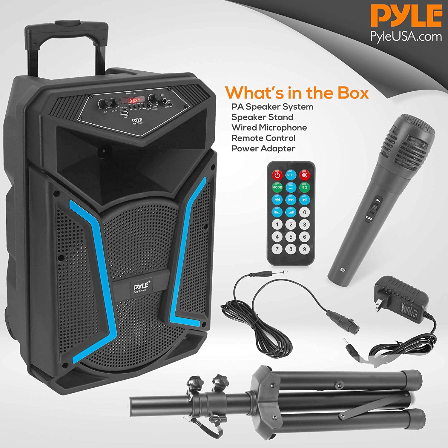Pyle PPHP122SM Portable Bluetooth Speaker System with Flashing Party Lights - VMInnovations