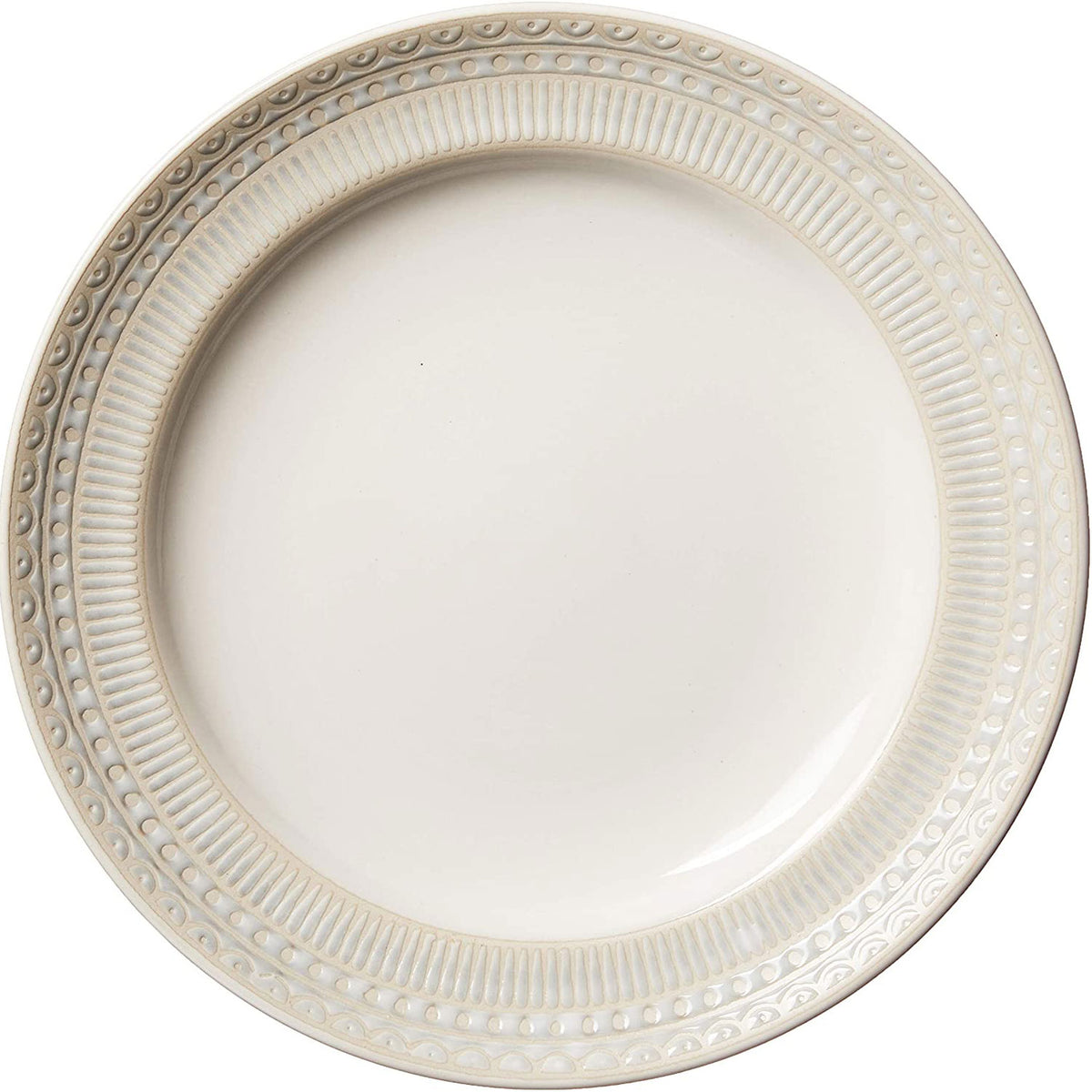 Gibson 16 Piece Reactive Glaze Dinnerware Set Plates, Bowls, and Mugs, Cream (For Parts)