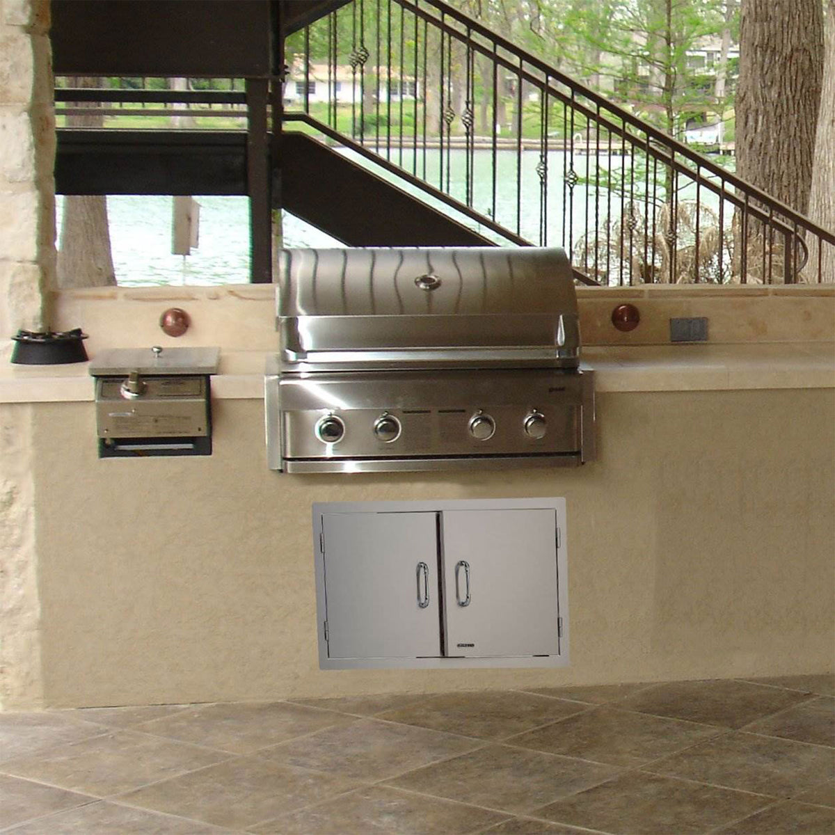Bull Outdoor Products Stainless Steel Grill Double Access Doors (Used)