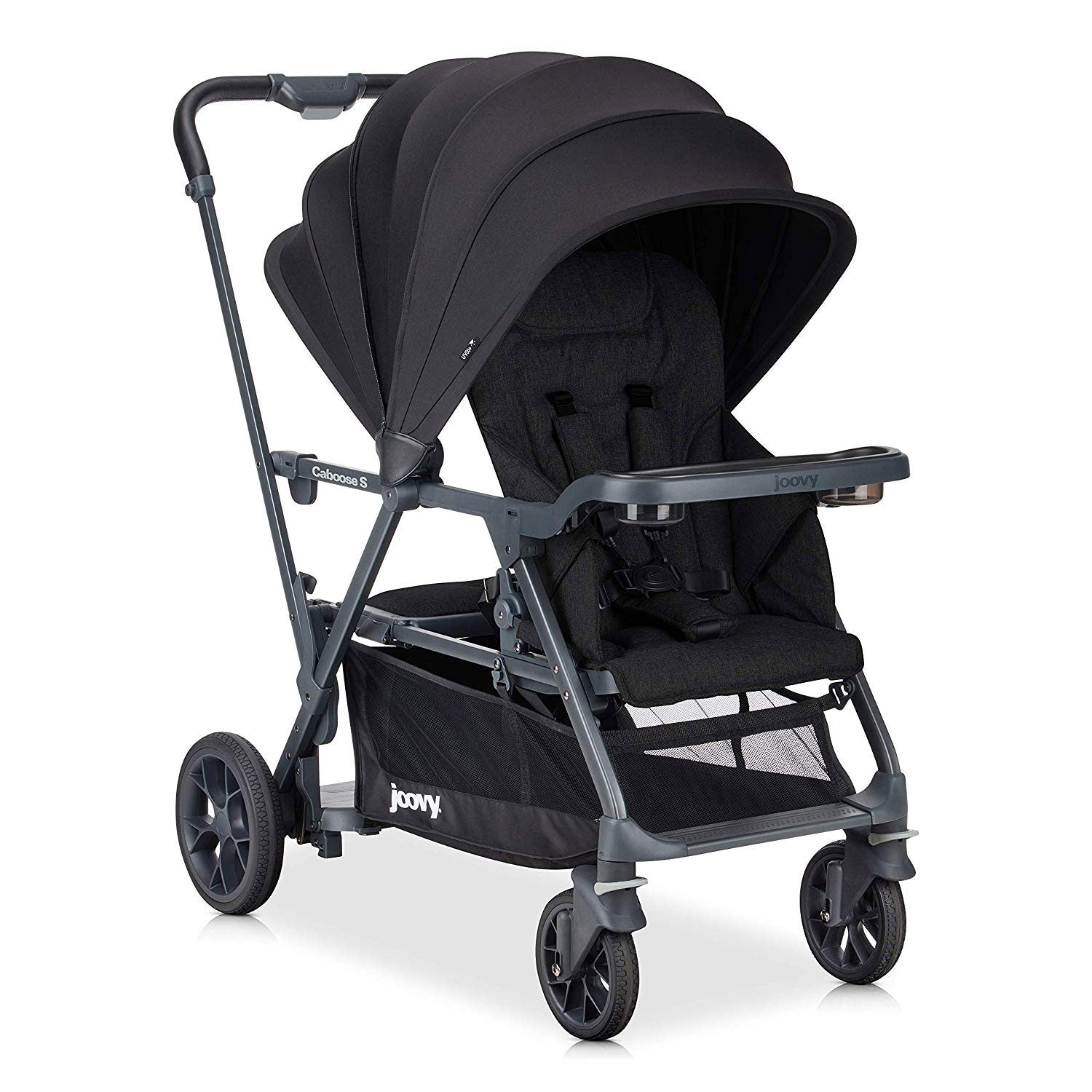 Joovy Caboose S Standard Folding Stroller with Canopy, Black Melange (Open Box)