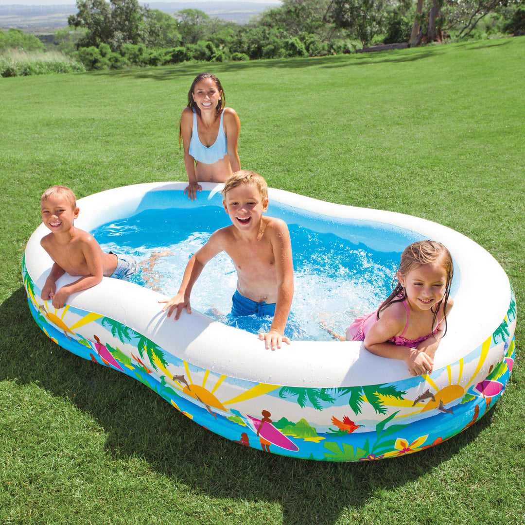 Intex 8.6ft x 5.25ft x 18in Swim Center Inflatable Ocean Side Swimming Pool - VMInnovations