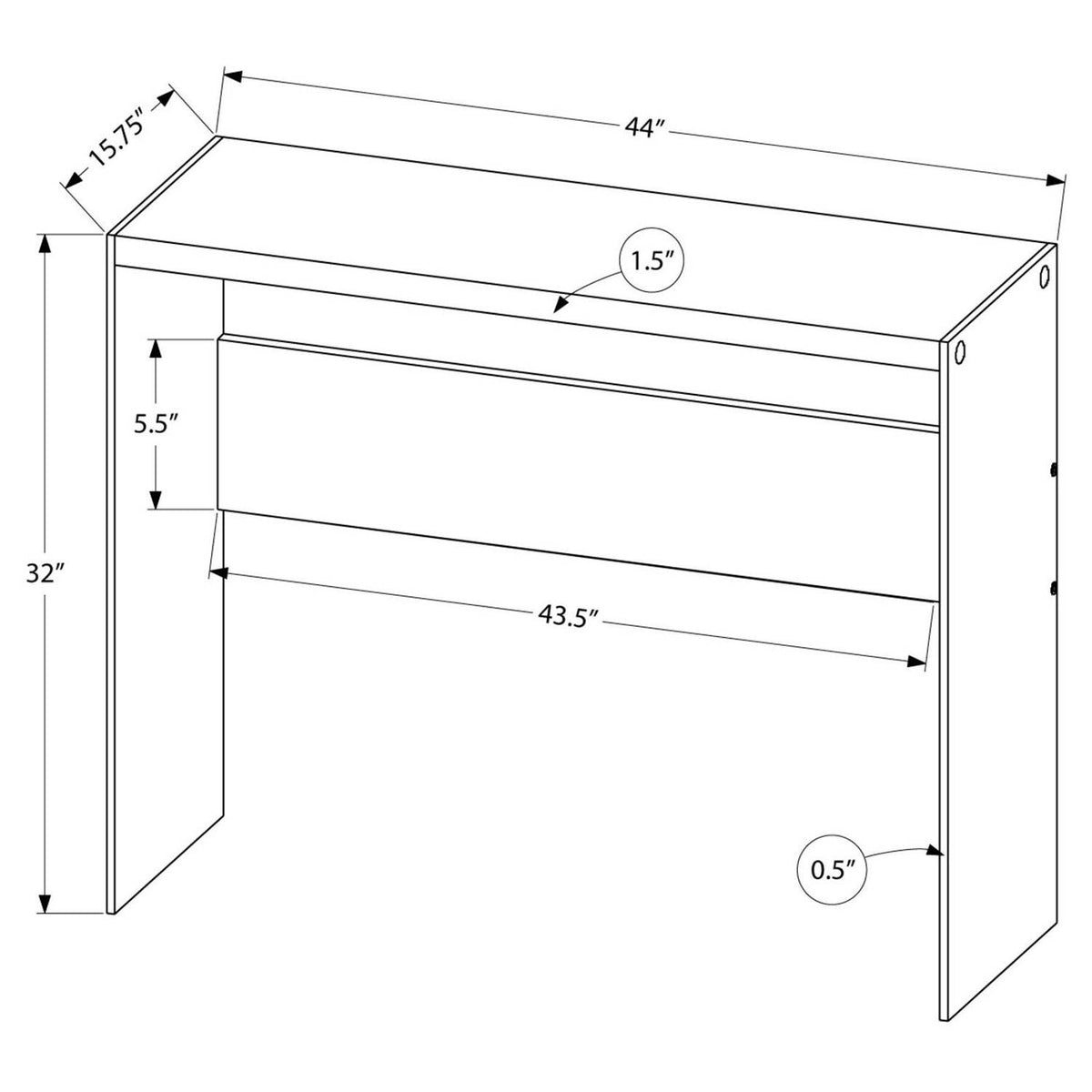 Monarch Specialties Tempered Glass Accent Table, Dark Taupe (Open Box)