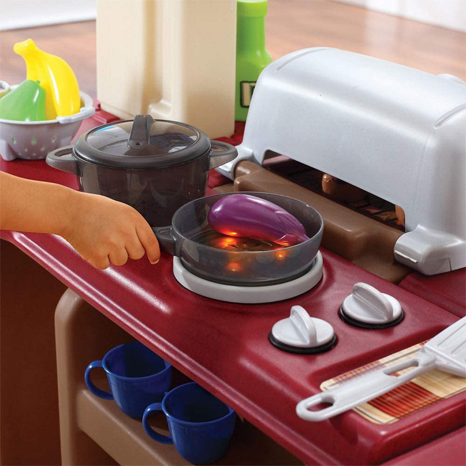 Step2 Grand Walk In Kitchen and Grill Large 103 Piece Kids Playset Toy, Ages 2+
