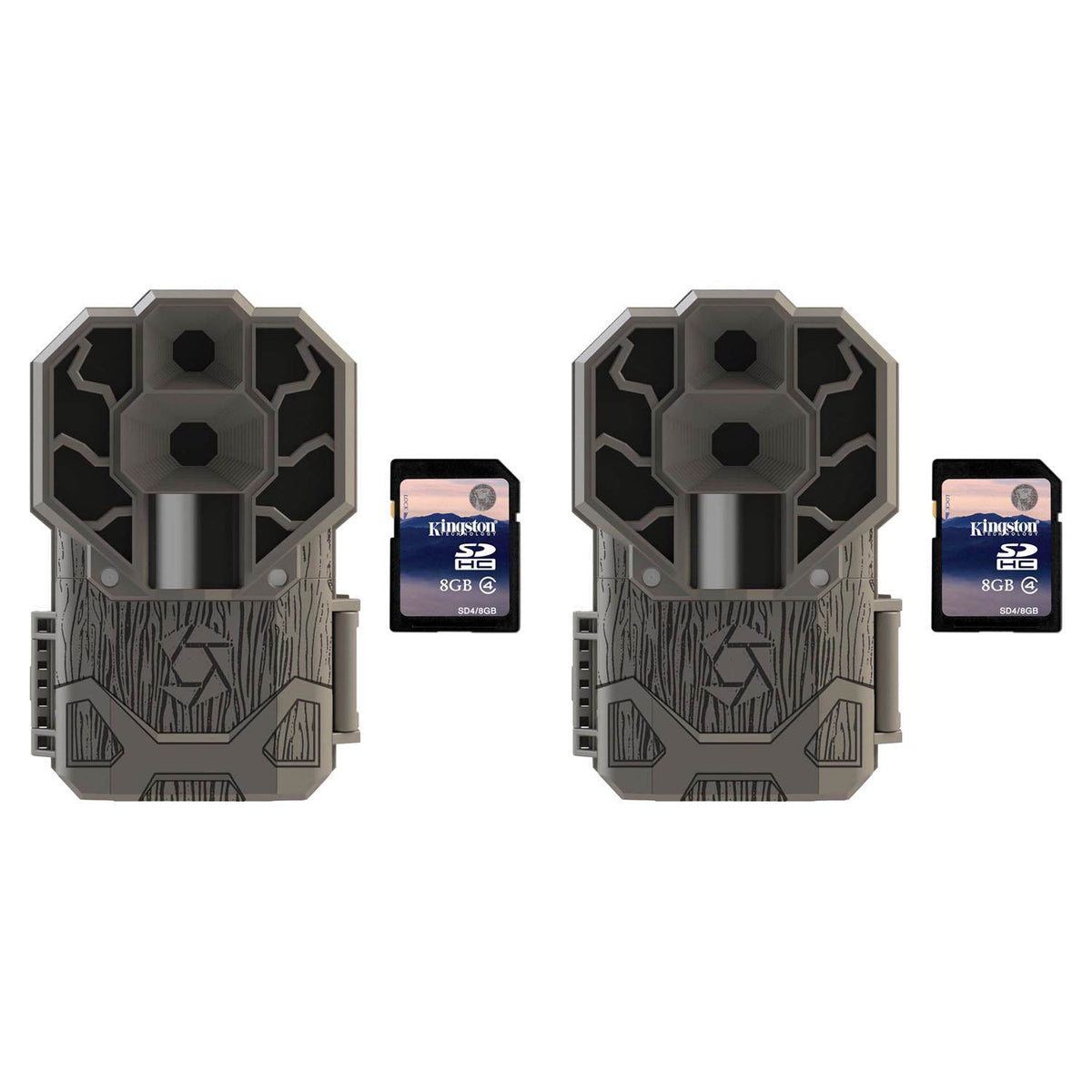 Stealth Cam 30MP High Res 4K HD No Glo Game Trail Camera, 2 Pack + 8GB SD Cards