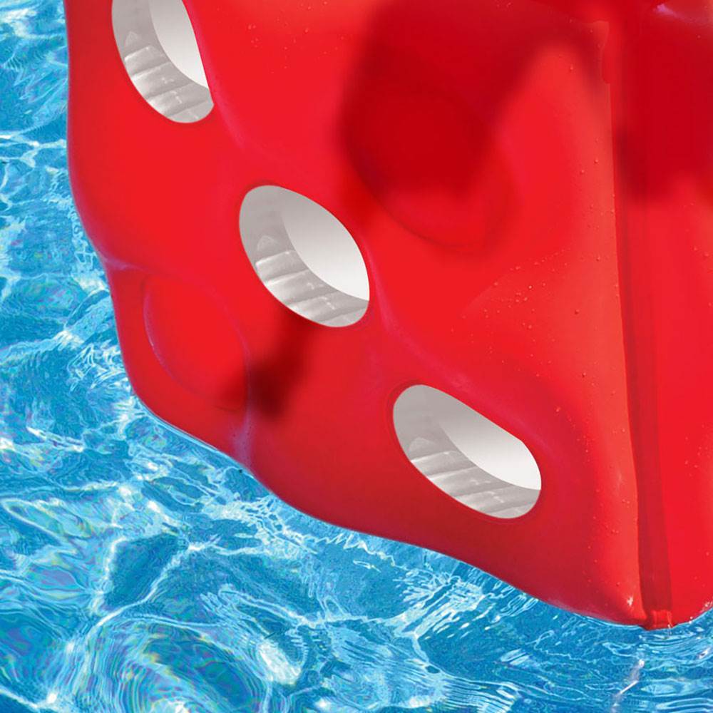 Swimline Tumbling Dice Inflatable Cube Ride On Swimming Pool Float, Red | 90733 - VMInnovations
