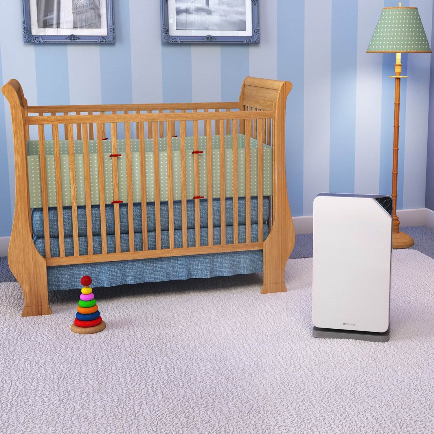 Brondell O2+ Balance True 3 Stage Carbon Filtration Hepa Air Purifier, White
