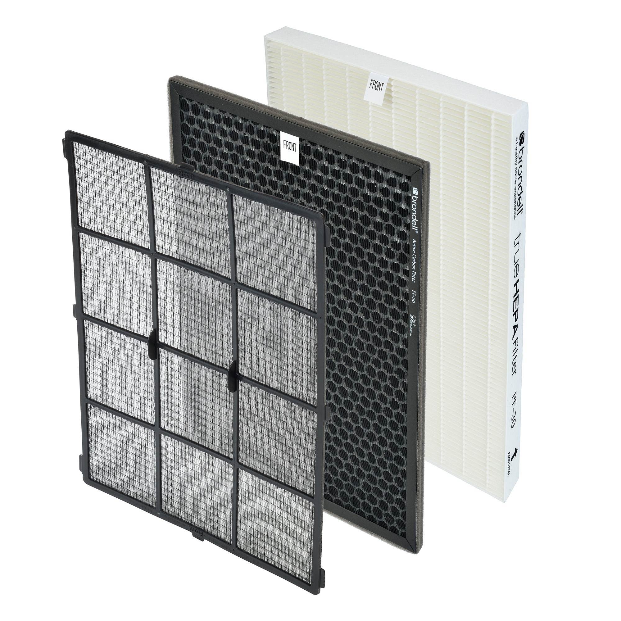 Brondell O2+ Balance 3 Stage Carbon Filtration True Hepa Air Purifier, Black