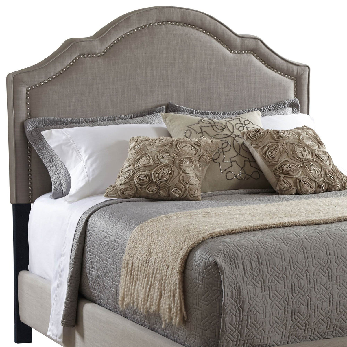 Pulaski Accentrics Home Shaped Nailhead Upholstered Headboard, Queen | Open Box